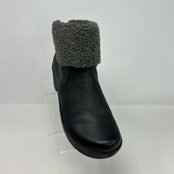 Clarks Women's Preslet Pierce Black Fur Clog Style Bootie Size 8 Casual Winter - Picture 3 of 12